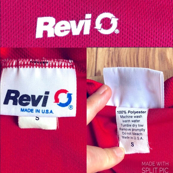 REVI Cycling Jersey Biking Shirt Small Red UNISEX - Picture 3 of 15